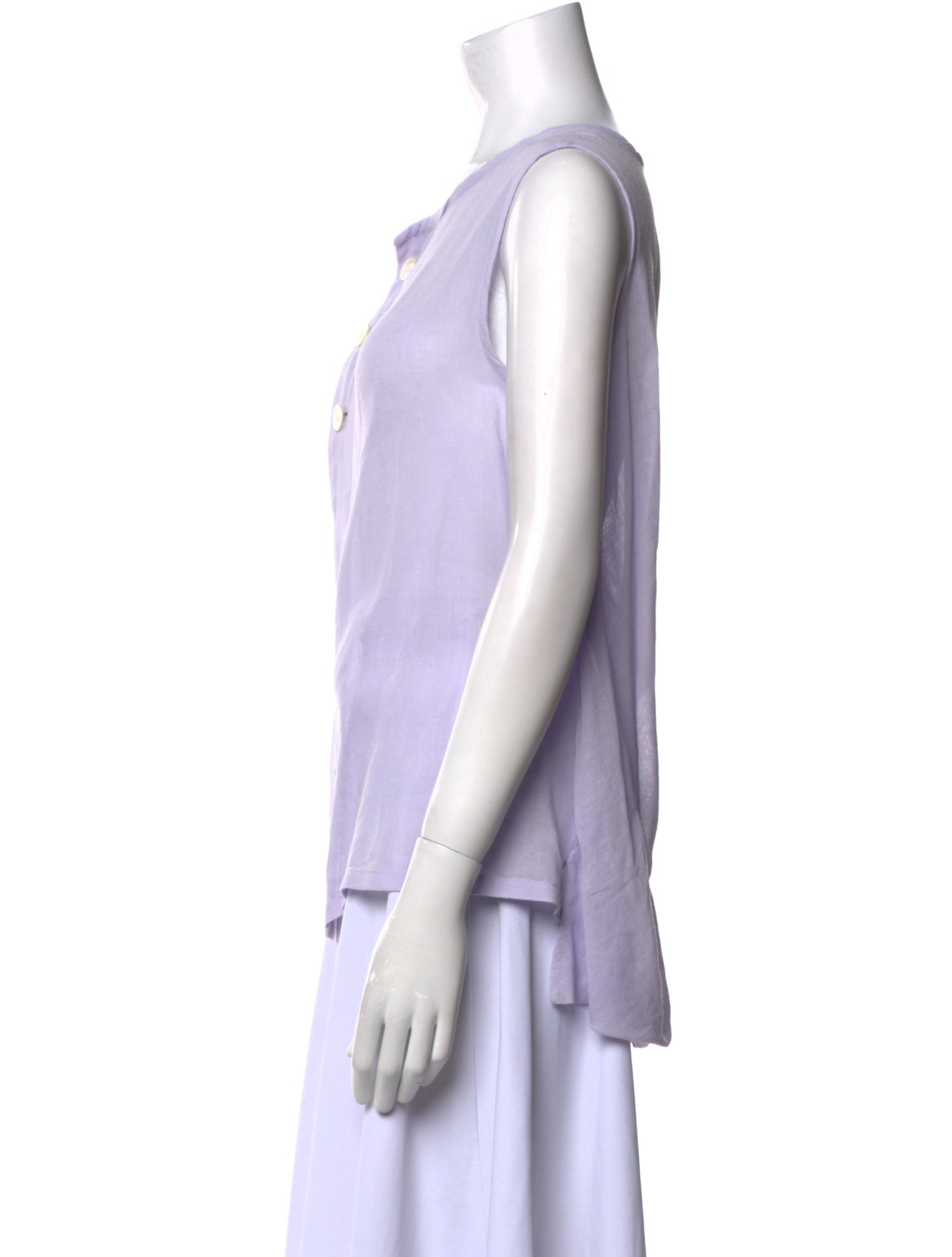 Y's by Yohji Yamamoto Bateau Neckline Sleeveless Blouse